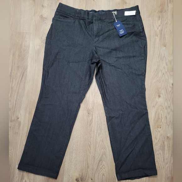Nwt Women's Charter Club Tummy slimming Trouser dark blue black size 22W - Picture 1 of 5